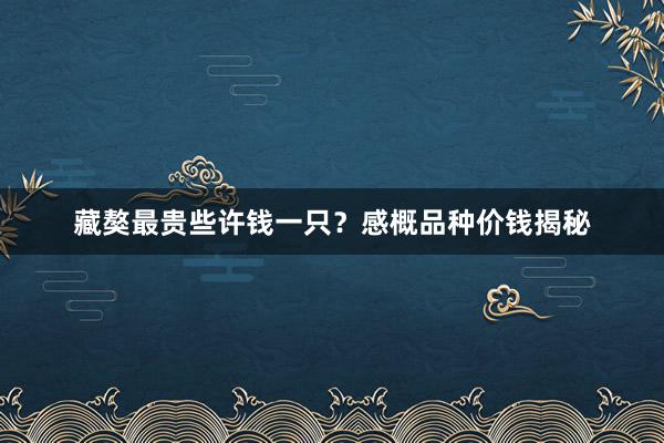 藏獒最贵些许钱一只？感概品种价钱揭秘